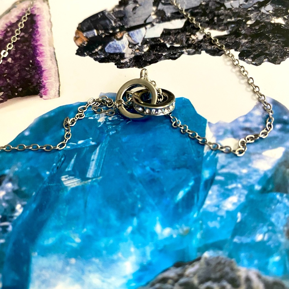 Silver Infinity rings necklace